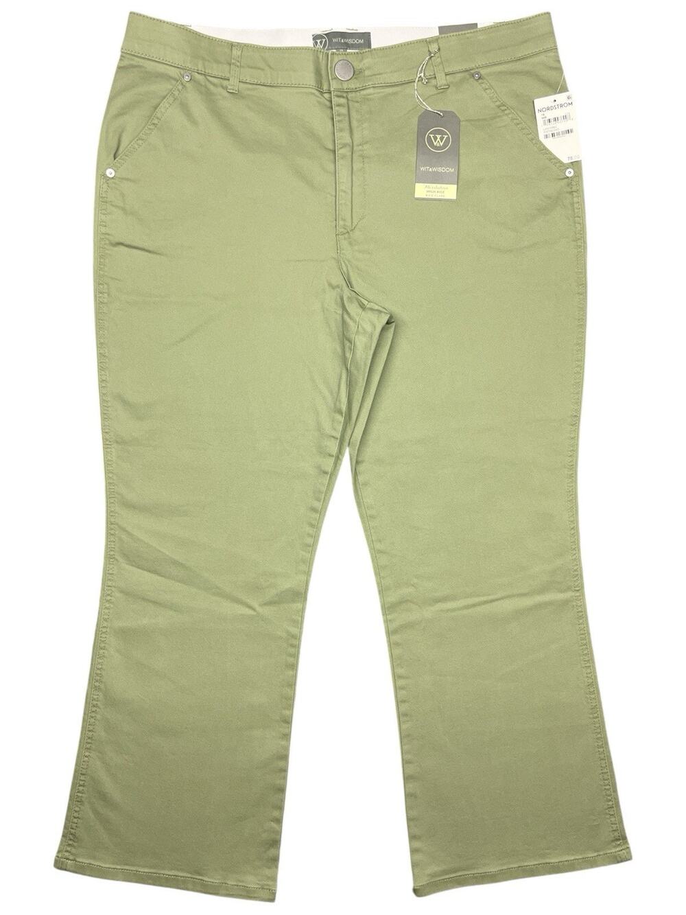 Wit & Wisdom Ab‑Solution High Rise Kick Flare Pants /Women’s 18 Pistachio/ NWT